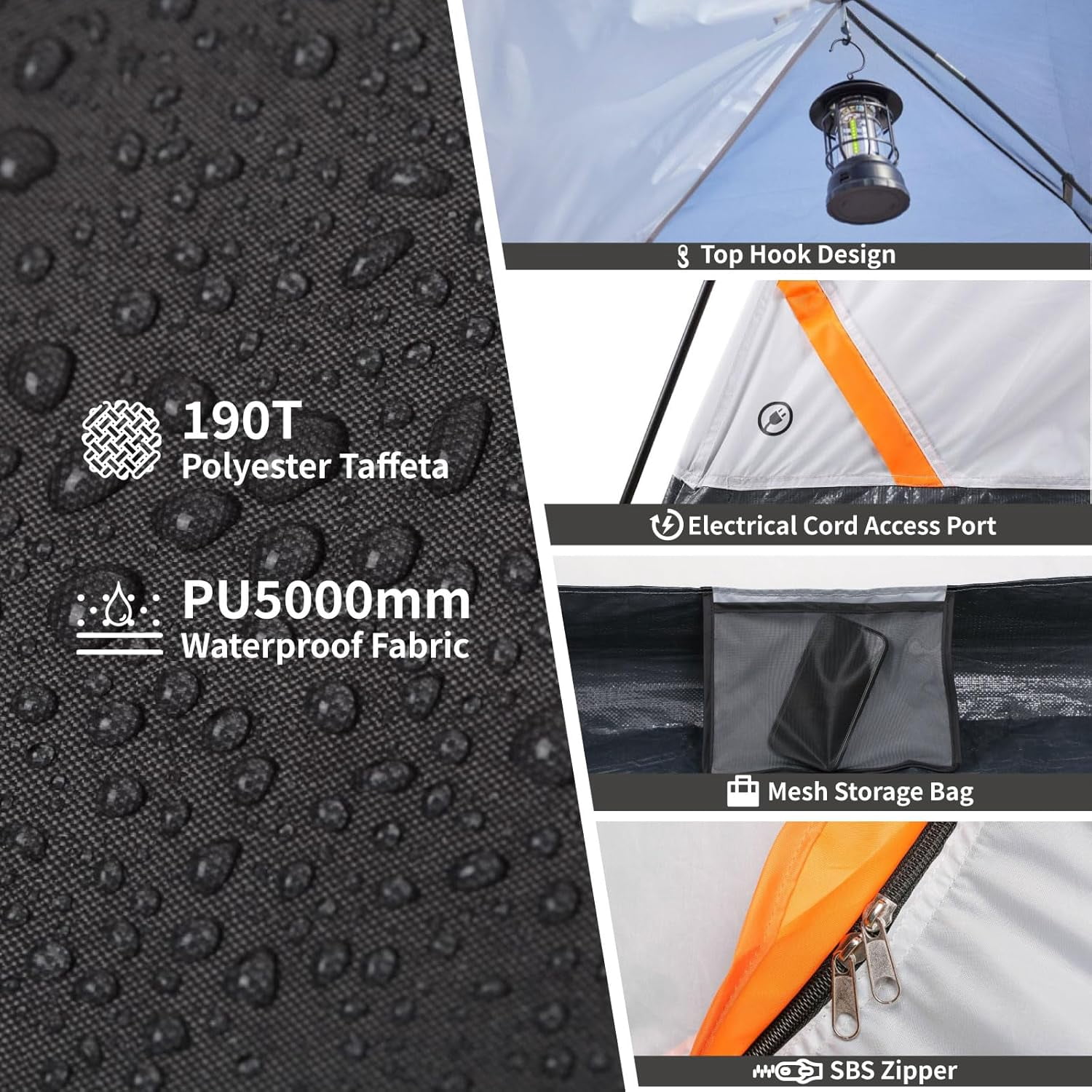 2/4 Person Camping Tent, Lightweight Dome Family Tent with Rainfly, Easy Setup, Waterproof & Windproof Outdoor Shelter for Group Hiking, Backpacking, 3-Season Use