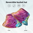 thumbnail image 2 of KLL Rainbow Melting Ice Cream Bucket Hat for Women Men Packable Travel Beach Sun Hat Outdoor Rave Accessories Reflective Fisherman Cap, 2 of 7