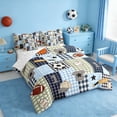 thumbnail image 2 of Erosebridal Plaid Soccer Baseball Bedding Comforter Set, Sport Full Bedding Set for Boys and Girls, Reversible 7 Pieces, 2 of 6