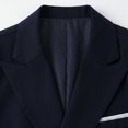 thumbnail image 4 of LEKWK Suits for Men Gold Buttons Double Breasted 2 Piece Suit Classic Slim Fit Navy Blazer with Dress Pants Elegant Formal Tuxedo Suits Wedding Prom Business Outfits, 4 of 5