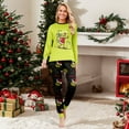 thumbnail image 3 of 2025 Fun Holiday Pjs Sleepwear Loungewear, Green Monster Family Matching Christmas Pajamas Sets For Family Women Men Halloween Xmas Long Sleeve Green Monster Print Nightwear For Women M, 3 of 6