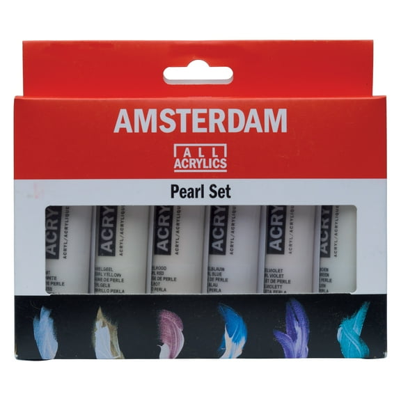 Amsterdam Standard Series Acrylic Paint Set, 6-Colors, Pearlescent