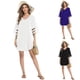 thumbnail image 4 of Sonducket Vestido informal para mujer, traje de baño, manga acampanada, corte en A, escote en V profundo, ropa de playa, de Color sólido Vestidos Blanco SG, 4 of 6