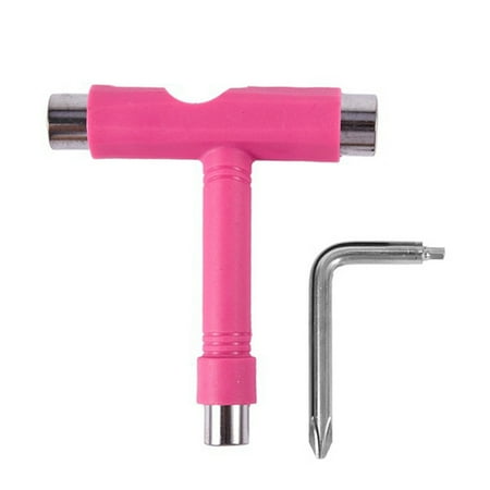 

Skateboard T Tools Multi-Function Portable Skate Tool Screwdriver Wrench T tool with Screwdriver Wrench convenient Longboard Skateboard Skateboard Tools Skate Tool Pink