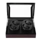 thumbnail image 4 of Bobinadora de reloj mecánica para 4 vitrina de almacenamiento con soporte para relojes automáticos (rojo negro, enchufe estadounidense 100240V), 4 of 10