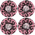 thumbnail image 2 of Shower Caps,Pink and Black Of Leopard Print Waterproof Shower Cap for Women 4 Pieces,Double Reusable Hair Cover for Shower PEVA Elastic Stretch Hem, 2 of 7