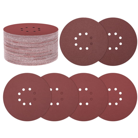 30 Pack Sanding Disc Kit 9 Inch 80/100/120/180/240/400 Grit 8 Hole Hook and Loop Random Orbital Sandpaper for Drywall Sander Wood Metal