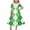 White, variant on CYRBOKO Girls Dresses for St. Patrick's Day, Short Sleeve Collared A-line Gift Casual Dresses Army Green Size 5-6 T