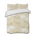 thumbnail image 2 of Quilts Full Size, Tropical Palm Tree Soft Comforter Bedding Set for Bed, Beige White Plants Coastal Leaf Beach Lightweight Quilted Bedspread with Pillow Cover(2 Pieces) for All Season, 78x90 Inch, 2 of 9