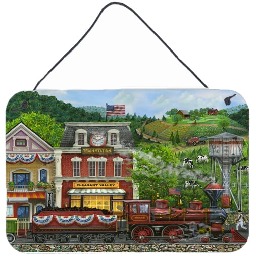 Carolines Treasures PTW2023DS812 Railroad Train Next Stop Pleasant Valley Wall or Door Hanging Prints 8x12 multicolor