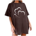 thumbnail image 1 of Blouses à Manches Courtes pour Femmes Mode Femme Uni Col Rond Imprimé T-Shirt à Manches Courtes Impression Blouse Ample Hauts Femmes Hauts à Manches Courtes Hauts à Manches Courtes pour Femmes, 1 of 5