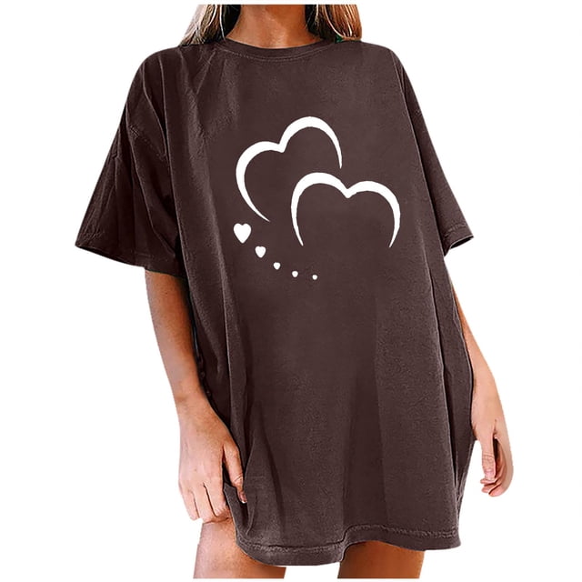 Blouses à Manches Courtes pour Femmes Mode Femme Uni Col Rond Imprimé T-Shirt à Manches Courtes Impression Blouse Ample Hauts Femmes Hauts à Manches Courtes Hauts à Manches Courtes pour Femmes