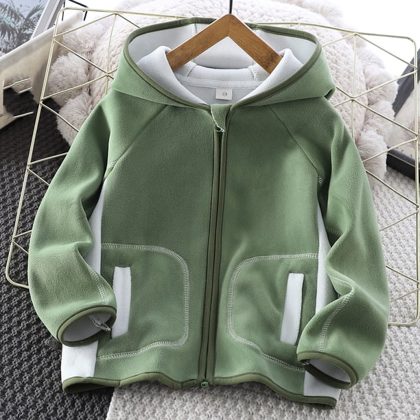 Cowsor Baby Kids Sherpa Jacket with Zipper, Cotton-Lined Fuzzy Outerwear Coat for Infant Toddler