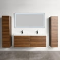thumbnail image 4 of Blossom Assisi 60" Bathroom Vanity w/ Ceramic Sink | Brown Walnut | Basin | Floating Vanity Storage, 4 of 8