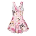 thumbnail image 5 of COEQINE Girls One Piece Bathing Suit with Skirt, Scoop Neck Sleeveless Wide Straps Swimwear, Polyester Spandex Swimsuit for Kids 12-13 Years, Machine Washable Cute Cat Ice Cream Pink, 5 of 8