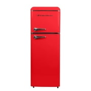 Frigidaire 7.5 Cu. ft. Retro Refrigerator, Apartment Size Top Mount Fridge with Chrome Handles, Red EFR756