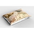 thumbnail image 2 of Ambesonne Vintage Pillow Sham 2 Pack, Old Retro Lettering, 26"x20", Pale Brown Black, 2 of 3
