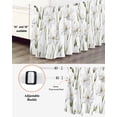 thumbnail image 3 of White Floral Wrap Around Bed Skirts for Queen Bed 16" Drop,Bed Skirt with Adjustable Elastic Belt Dust Ruffle Bed Valance for Bedroom Hotel Garden Floral Seasonal Botanical Blooms Bed Frame Cover, 3 of 7