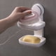 thumbnail image 4 of Suction Cup Soap Dish Double Layer Wall Mounted | No Drilling Adhesive Plastic Soap Holder | Drainage Rack | No Water Accumulation | Strong Load-Bearing | White | 19x13.5x8.5cm | 1 Pack, 4 of 5