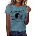 thumbnail image 1 of Mujeres Manga Corta de Verano Tops Pascua Impresa Cuello Redondo, Blusa de Moda Casual para la Primavera, 1 of 4