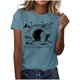 thumbnail image 1 of Mujeres Manga Corta de Verano Tops Pascua Impresa Cuello Redondo, Blusa de Moda Casual para la Primavera, 1 of 4