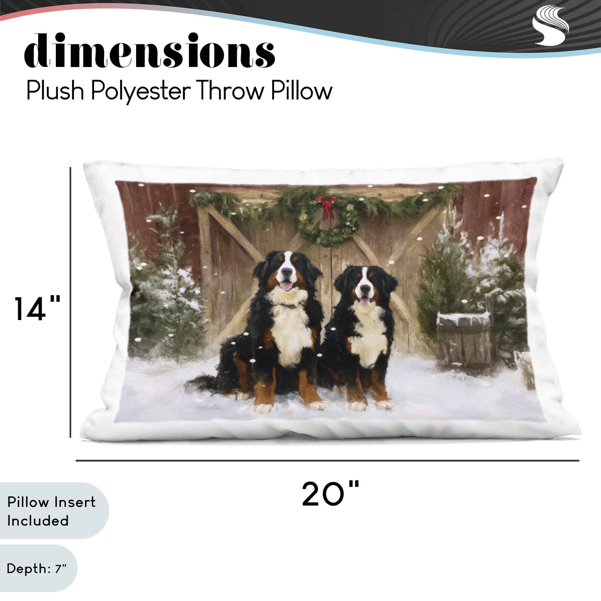 Stupell Industries Barnyard Bernese Mountain Dogs Decorative Printed Throw Pillow, design by Tina LeCour