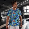 thumbnail image 3 of Wukai Hawaiian Style Print Men's Short-Sleeved Mesh T-Shirt,Quick-Dry Short Sleeve Workout T-Shirt-3X-Large, 3 of 8