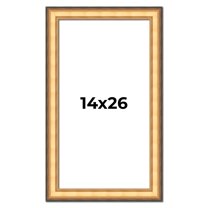 14x26 Frame Gold Plein Aire Solid Wood Picture Frame Width 2 Inches | Interior Frame Depth 0.5