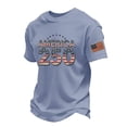 thumbnail image 2 of Youpwaven Men's Waffle Knit USA 250th Anniversary Tee, America 250 Years of Freedom Patriotic T-Shirt, Independence Day Celebration Top, Short Sleeve Crew Neck Casual Apparel, 2 of 5