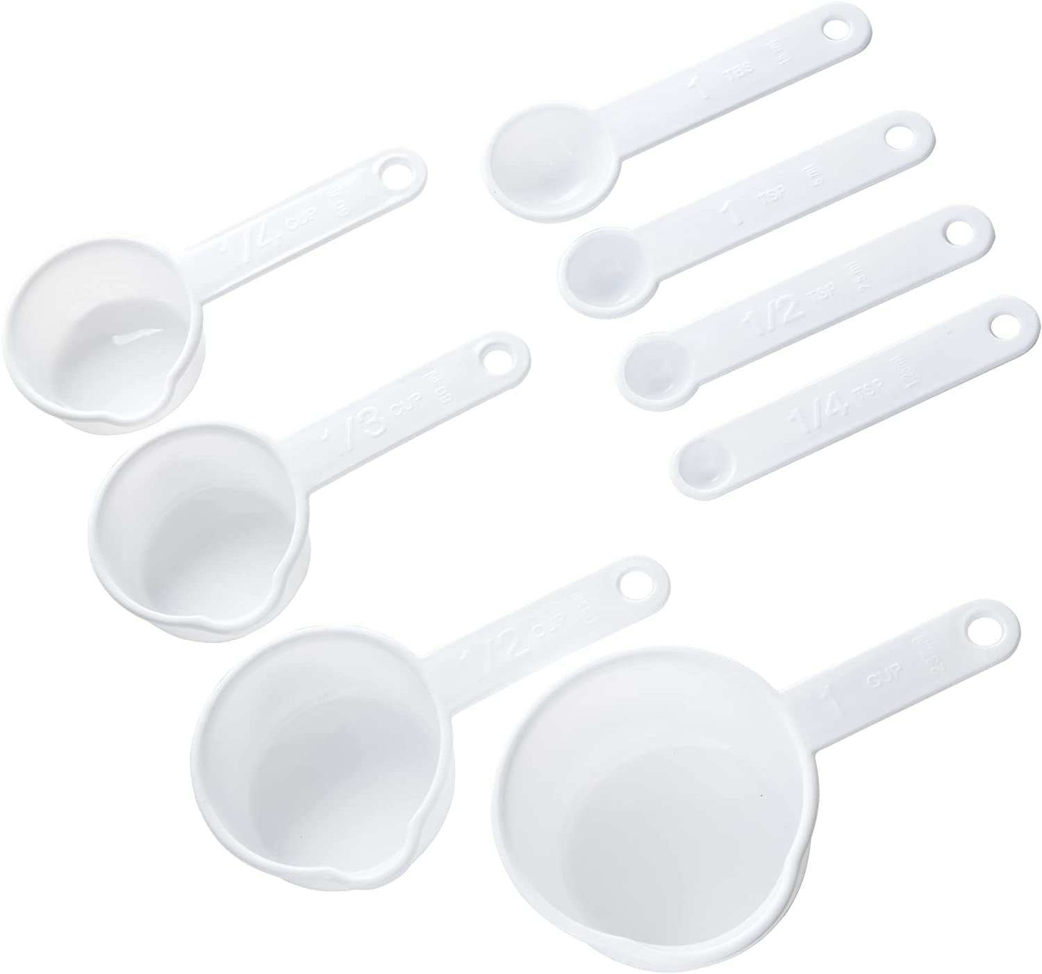 Adjustable Measuring Cup and Spoon Minimalist Space Saving Black and White  2 in 1 with tsp, tbsp, c and oz measurements - Cuchara y taza medidora