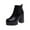 Black Ankle Boots, variant on KIJBLAE Women's Fashion Ankle Boots Round Toe Low Chunky Block Heel Non-Slip Comfortable Short Boots Side Zipper Booties Shoes Black 36