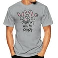 thumbnail image 3 of Youth Short Sleeve T-Shirt, Parent-child Outing Wear Tops, Easter Bunny Pattern, Comfort Tee, Multi-Size, Grey, 3 of 15