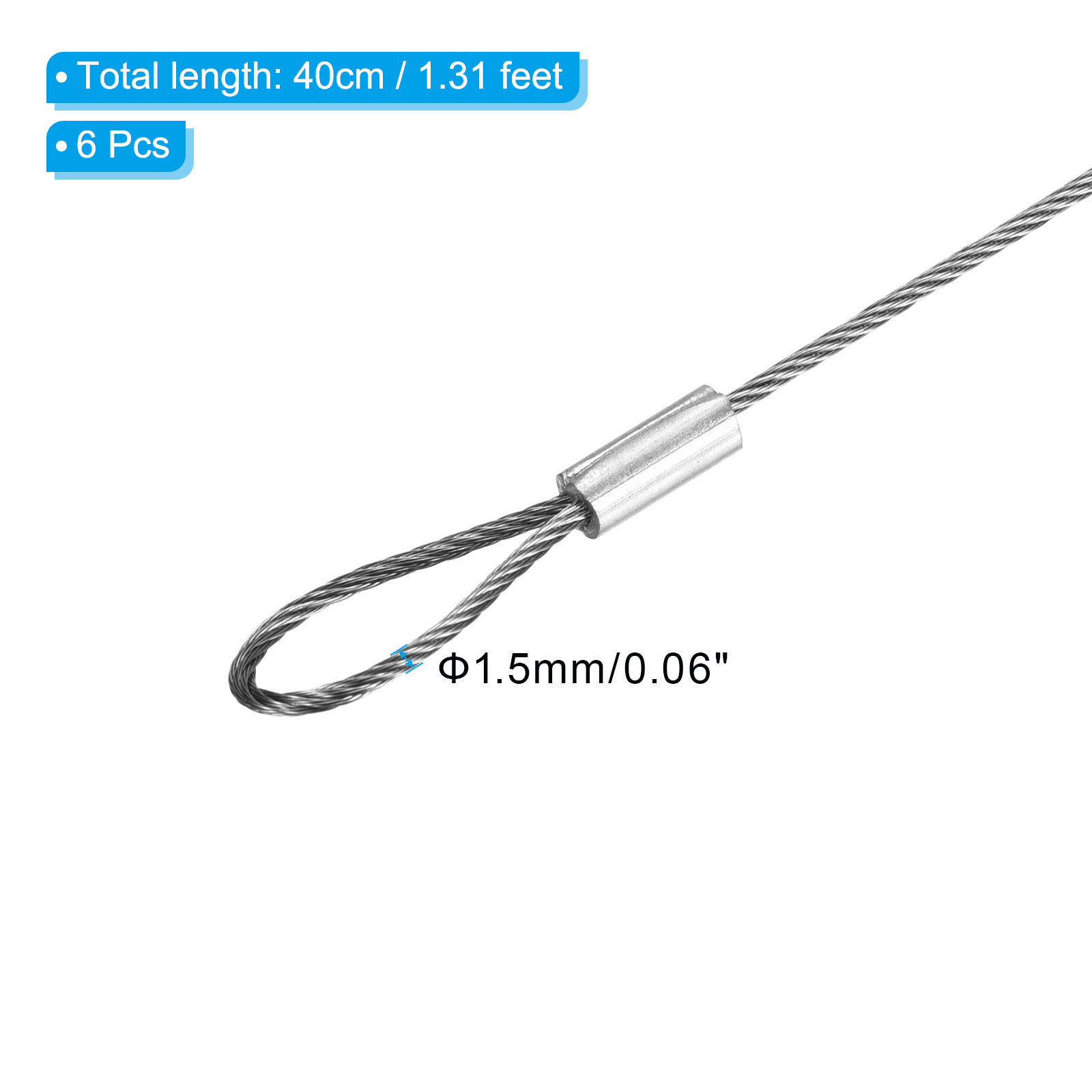 4 Câbles De Sécurité Pour Projecteurs Scène - Acier Inoxydable 304 - 2mm Diamètre - Neuf