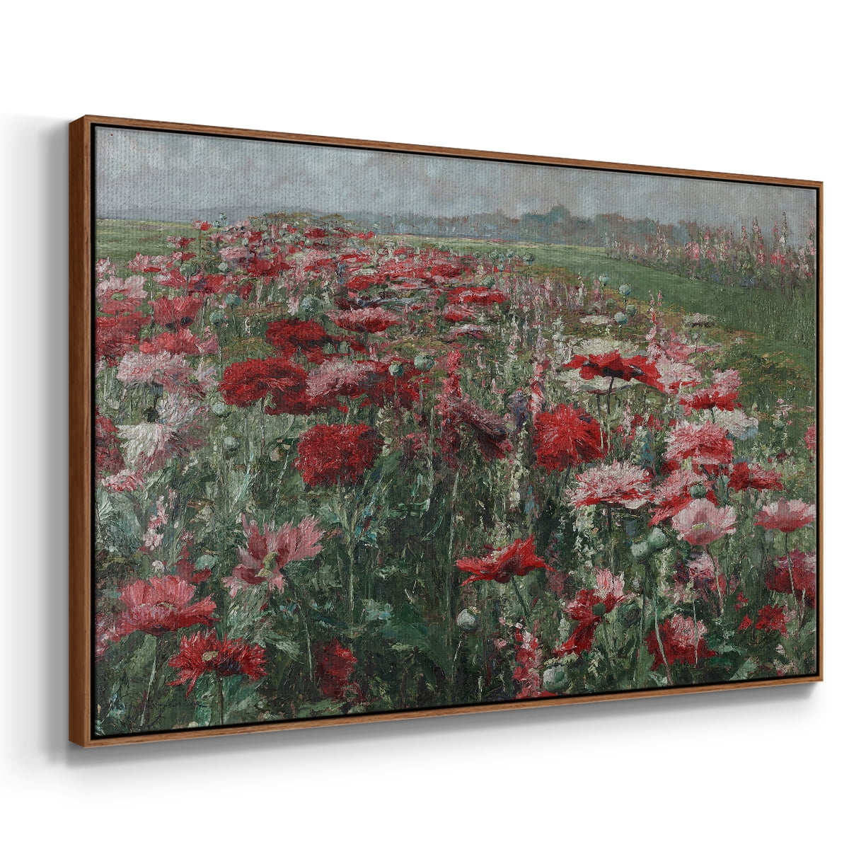 Vintage Botanical Print-XC By Wexford Home Framed in Walnut Wood Gallery Wrapped Canvas 27 in. x 41 in.