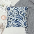 thumbnail image 2 of GOSMITH  Porcelain Throw Pillow Covers Set of Classic Chinoiserie Blue and White with Striped Pattern Pillowcases,Decorative Lumbar Cushion Covers for Couch Bed Car,, 2 of 5