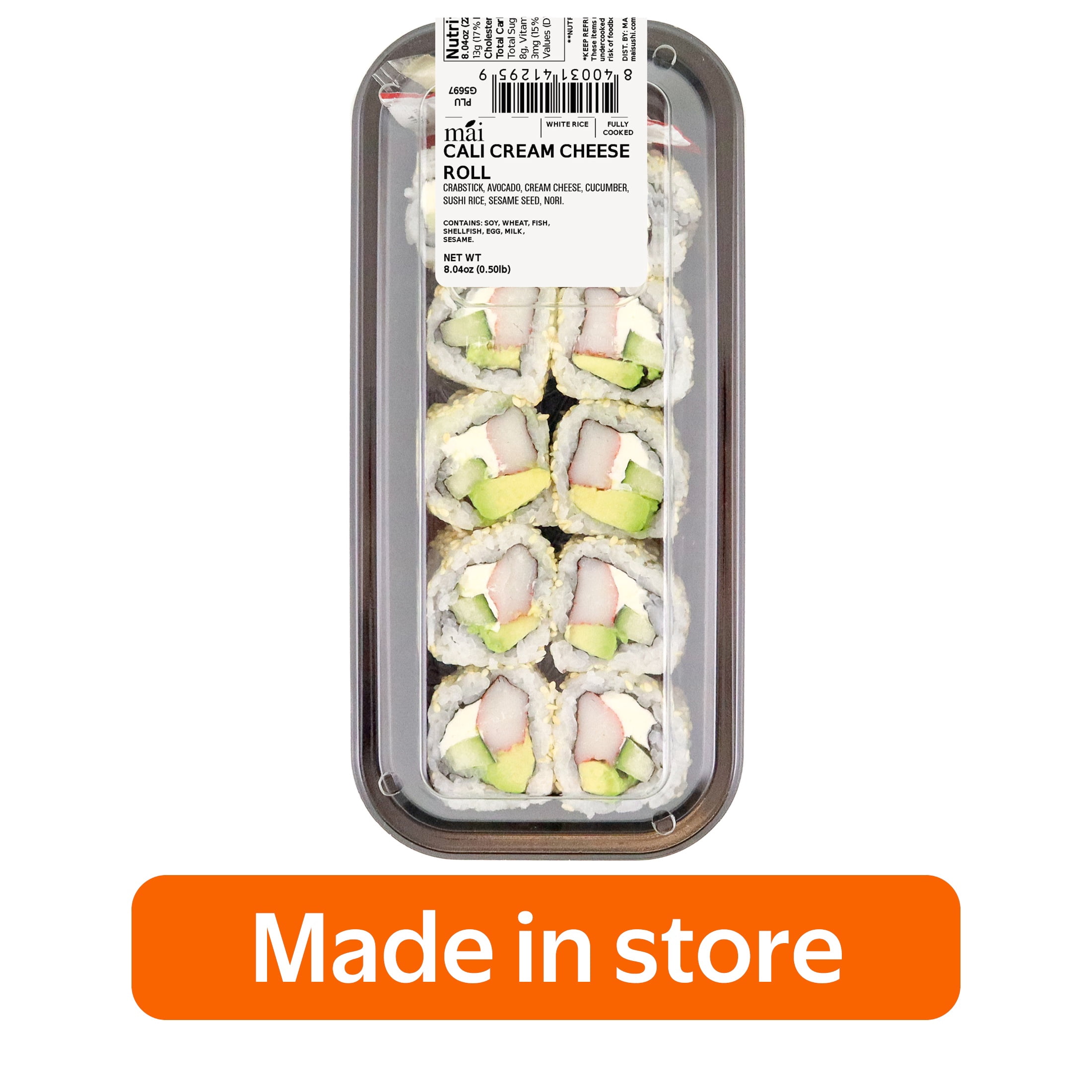 Mai Cali Cream Cheese Sushi Roll (Made in Store, Ready to Eat)