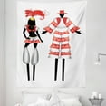 thumbnail image 1 of Circus Tapestry, Interpretation of 2 Moko Jumbies Silhouettes in Costumes, Fabric Wall Hanging Decor for Bedroom Living Room Dorm, 5 Sizes, Vermilion Charcoal Grey, by Ambesonne, 1 of 1