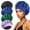 Black & Sapphire Blue & Green & Purple, variant on 4PCS Silk Satin Bonnets for Black Women & Men - Elastic Wide Band Hair Wrap Cap for Curly Hair - Shower Cap for Sleeping (Black, Peacock Blue, Pink, Khaki)