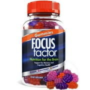 FOCUS FACTOR Gummies (60 Count) - Memory & Brain Health Supplement with Bacopa Monnieri