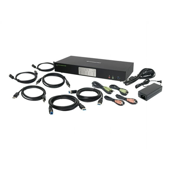 IOGEAR 2-Port 4K Dual View DisplayPort KVMP - KVM / audio / USB switch - 2 x DisplayPort / audio / USB - 1 local user - desktop - TAA Compliant