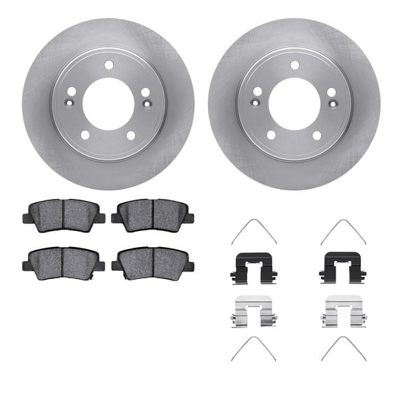 Dynamic Friction Company Rear Brake Rotors with 5000 Advanced Brake Pads includes Hardware 6512-03323