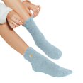 thumbnail image 3 of Baqcunre Womens Fuzzy Warm Slipper Socks Heart Print Cotton Socks Super Soft Microfiber Cozy Sleeping Socks, 1 Pair of Socks Light Blue One Size, 3 of 4