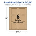 thumbnail image 6 of Avery Kraft Brown Square Labels, 2.75" x 2.75", 600 Labels, 6 of 9