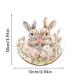 thumbnail image 3 of Wooden Easter Bunny Heat Resistant Mat, Cute Rabbit Coaster, Tabletop Placemat, 1pc Wood Heat Insulation, for Dining Table Coffee Bar Home Kitchen, Festive Cup Pad, A, 3 of 6