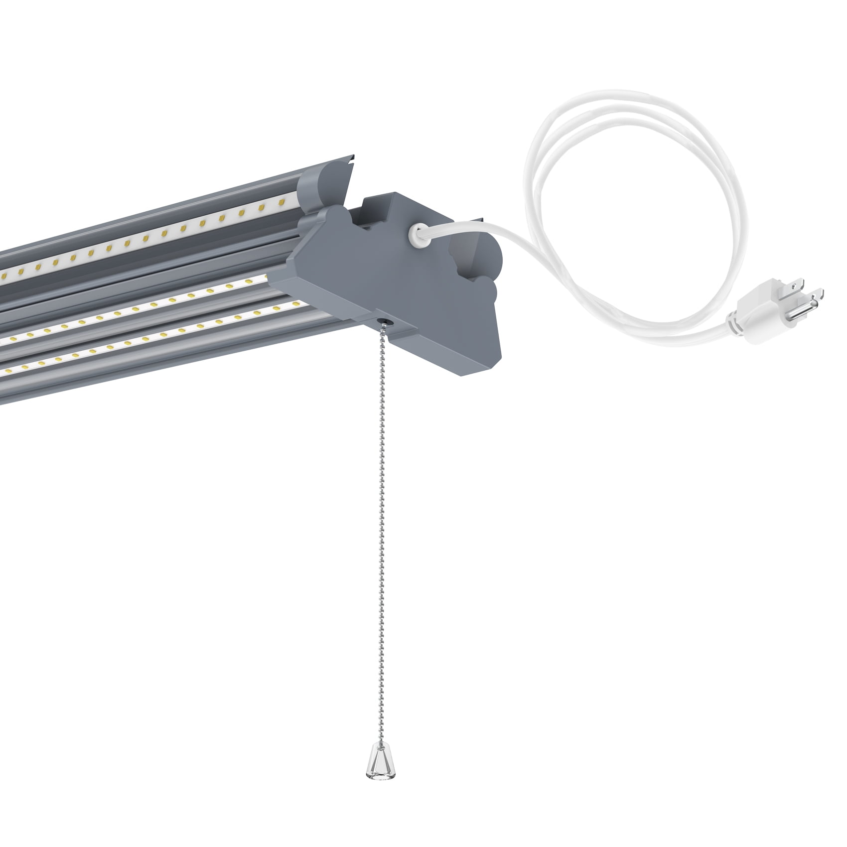 Green Watt LED Shop Light, 4-ft with Swivel Side Panels, 100-watt, 10000 Lumen Ultra Bright, Daylight, Painted Grey, 1-Pack