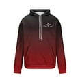 thumbnail image 5 of Zylanna Men's Hoodie Pullover, Fleece Lined with Drawstring Pockets Gradient Color Casual Sweatshirts for Men Red, 5 of 5