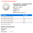 thumbnail image 2 of Rear Brake Rotor - Compatible with 2016 - 2023 Mini Cooper Clubman 2017 2018 2019 2020 2021 2022, 2 of 2