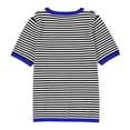 thumbnail image 4 of Trendfront Womens Crew Neck Short Sleeve T Shirts Horizontal Striped Tee Soft Lightweight Breathable Classic Stylish Tops, 4 of 7