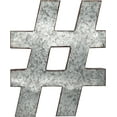 thumbnail image 3 of Huge 20" Metal # Hashtag Wall Decor, Silver with Rusted Edges, Galvanized Wall Mountable Decoration, 3 of 6