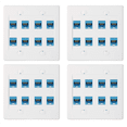 thumbnail image 1 of 4X Ethernet Wall Plate 8 Port - Double Gang Cat6 RJ45 Jack Network Cable Faceplate Female to Female - Blue, 1 of 6